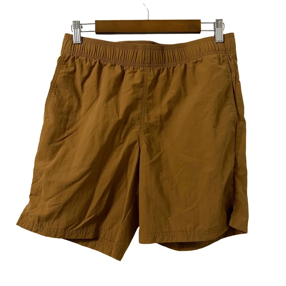 Abound Mens Nylon Shorts Mustard Tan Brown Pull On Outdoor Hiking Size S